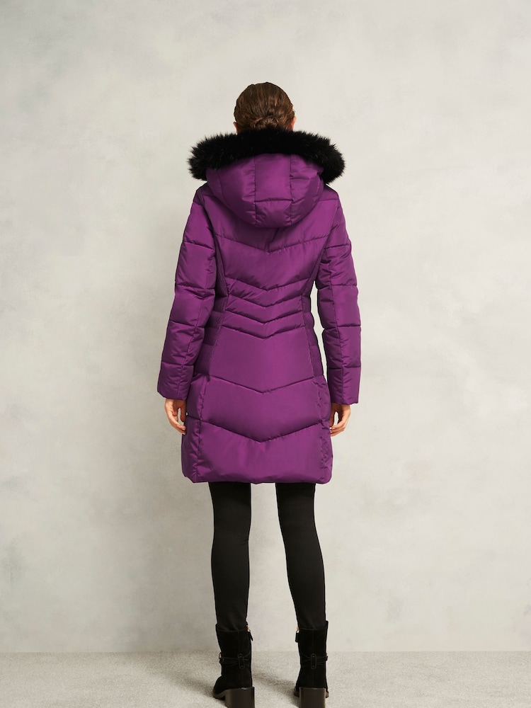 Hobbs Purple Jaymie Puffer Coat - Image 2 of 4 Hobbs Purple Jaymie Puffer Coat - Image 2 of 4