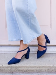 Novo Blue Wide Fit Idaho Mid Block Asymetric Strap Point Courts - Image 1 of 4