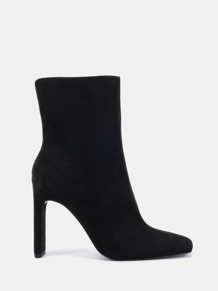Preto - Novo Kira Slim High Block Heel Square Toe Ankle Boots - Imagem 2 de 6