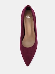 Novo Red Wide Fit Illiana Point Toe Block Heel Courts - Image 5 of 5