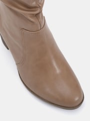 Novo Natural Standard Fit Joany Block Heel Slouch Ruched Ankle Boots - Image 5 of 6