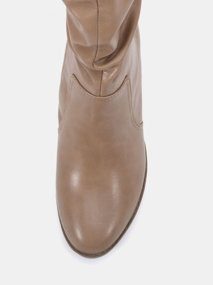 Novo Natural Standard Fit Joany Block Heel Slouch Ruched Ankle Boots - Image 6 of 6 Novo Natural Standard Fit Joany Block Heel Slouch Ruched Ankle Boots - Image 6 of 6