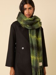 Nobodys Child Green Check Scarf - Image 3 of 5