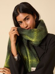 Nobodys Child Green Check Scarf - Image 4 of 5