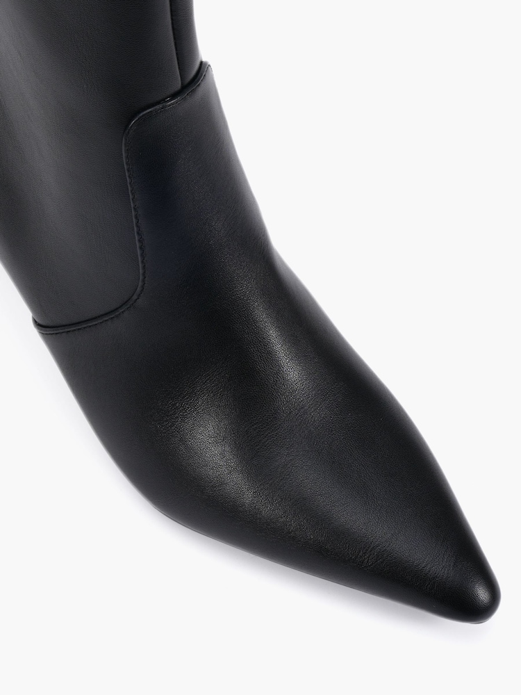 Novo Black Wide Fit Wide fit kylie Mid Stiletto Heel Point Ankle Boots - Image 6 of 6