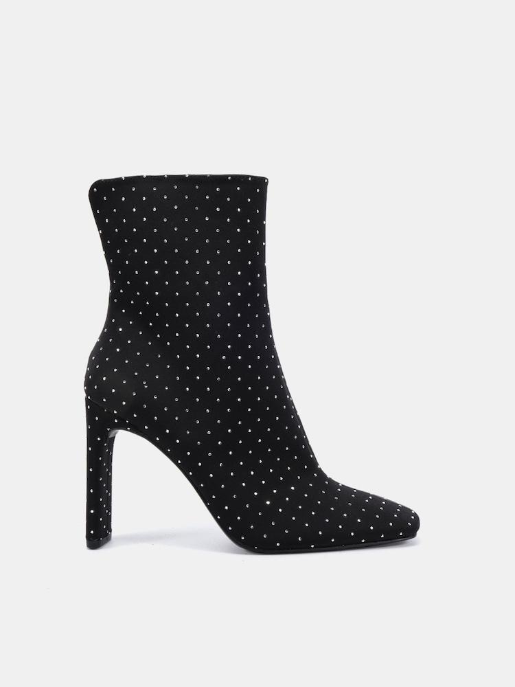 Novo Metallic Standard Fit Kira Slim High Block Heel Square Toe Ankle Boots - Image 2 of 6 Novo Metallic Standard Fit Kira Slim High Block Heel Square Toe Ankle Boots - Image 2 of 6