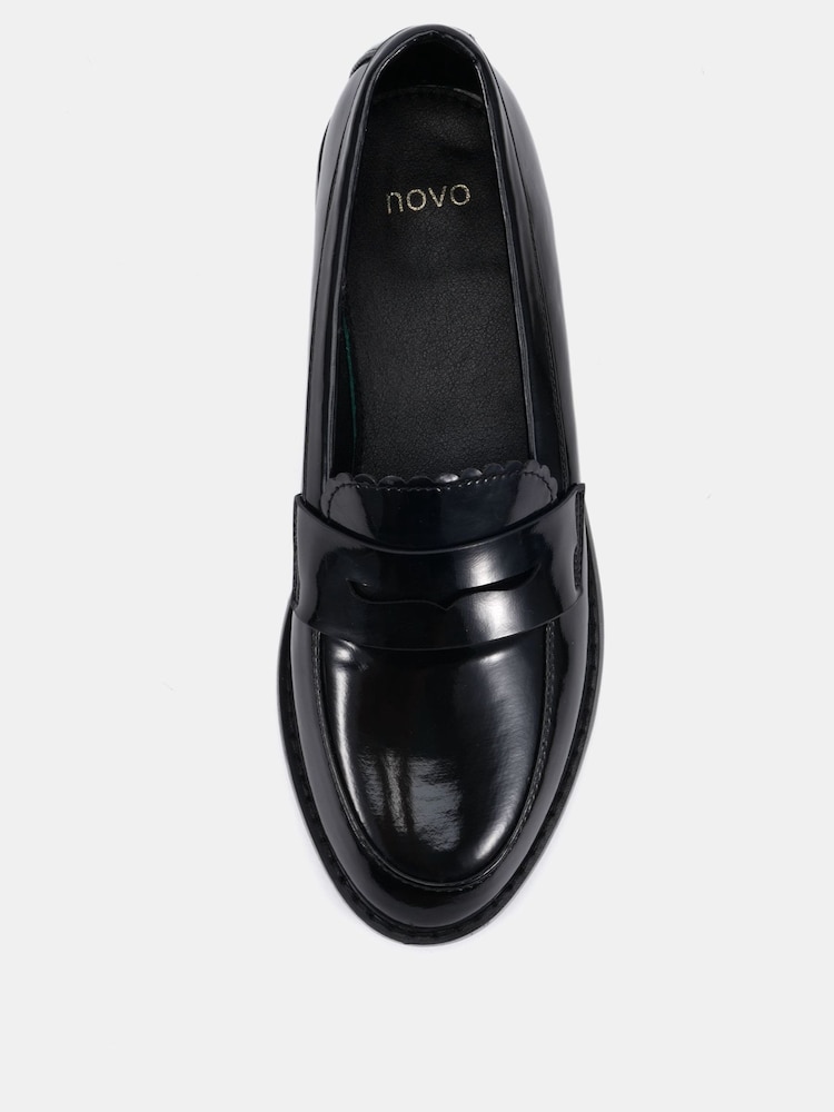 Novo Black Wide Fit Carmella Loafers - Image 6 of 6