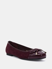 Novo Red Standard Fit CAPRICORN Soft Sqaure Toe Cap Bow Ballerinas - Image 3 of 6