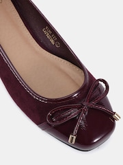 Novo Red Standard Fit CAPRICORN Soft Sqaure Toe Cap Bow Ballerinas - Image 5 of 6