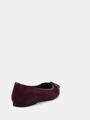 Novo Red Wide Fit CAPRICORN Soft Sqaure Toe Cap Bow Ballerinas - Image 4 of 6