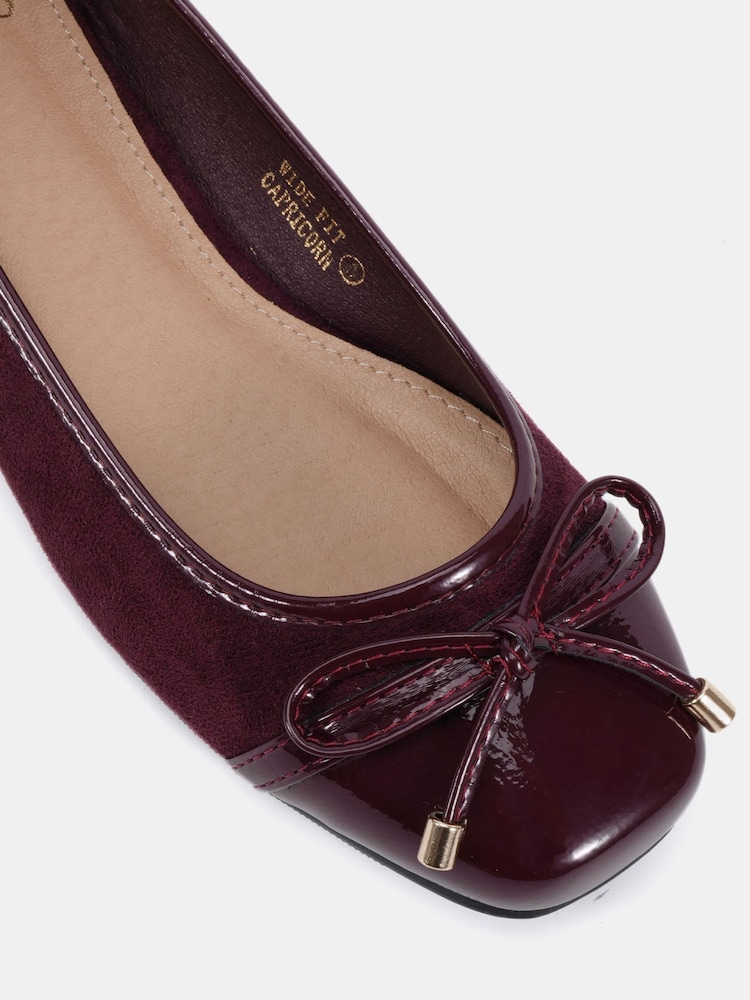 Novo Red Wide Fit CAPRICORN Soft Sqaure Toe Cap Bow Ballerinas - Image 6 of 6 Novo Red Wide Fit CAPRICORN Soft Sqaure Toe Cap Bow Ballerinas - Image 6 of 6