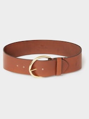 Osprey London The Oversized Leather Buckle Brown Belt - Image 1 of 3