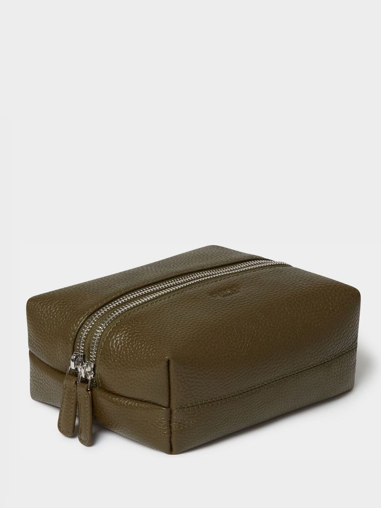 Osprey London The Double Zip Small Leather Washbag - Image 2 of 5 Osprey London The Double Zip Small Leather Washbag - Image 2 of 5