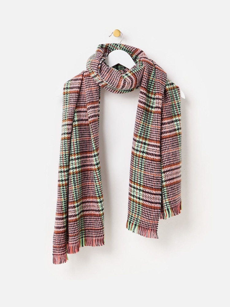 Oliver Bonas Brown Tartan Midweight Scarf - Image 1 of 6