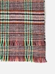 Oliver Bonas Brown Tartan Midweight Scarf - Image 5 of 6