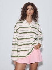 Pink und Grün gestreift - Rugby Fleece - Bild 2 von 8