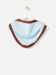 Oliver Bonas Blue Ribbed Knitted Triangle Scarf - Image 2 of 4