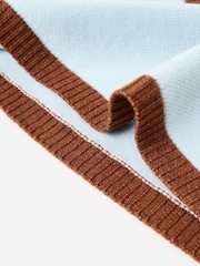 Oliver Bonas Blue Ribbed Knitted Triangle Scarf - Image 4 of 4
