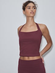 Rouge bordeaux - Active Halter Neck Top - Image 3 de 8