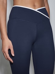 Navy Active Balance Wrap Front Flared Leggings - Image 6 of 9