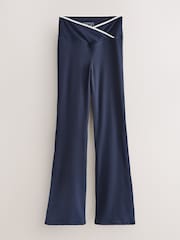 Navy Active Balance Wrap Front Flared Leggings - Image 7 of 9