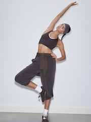 Marron chocolat - Pantalon court en modal à jambes ballon - Image 3 de 8