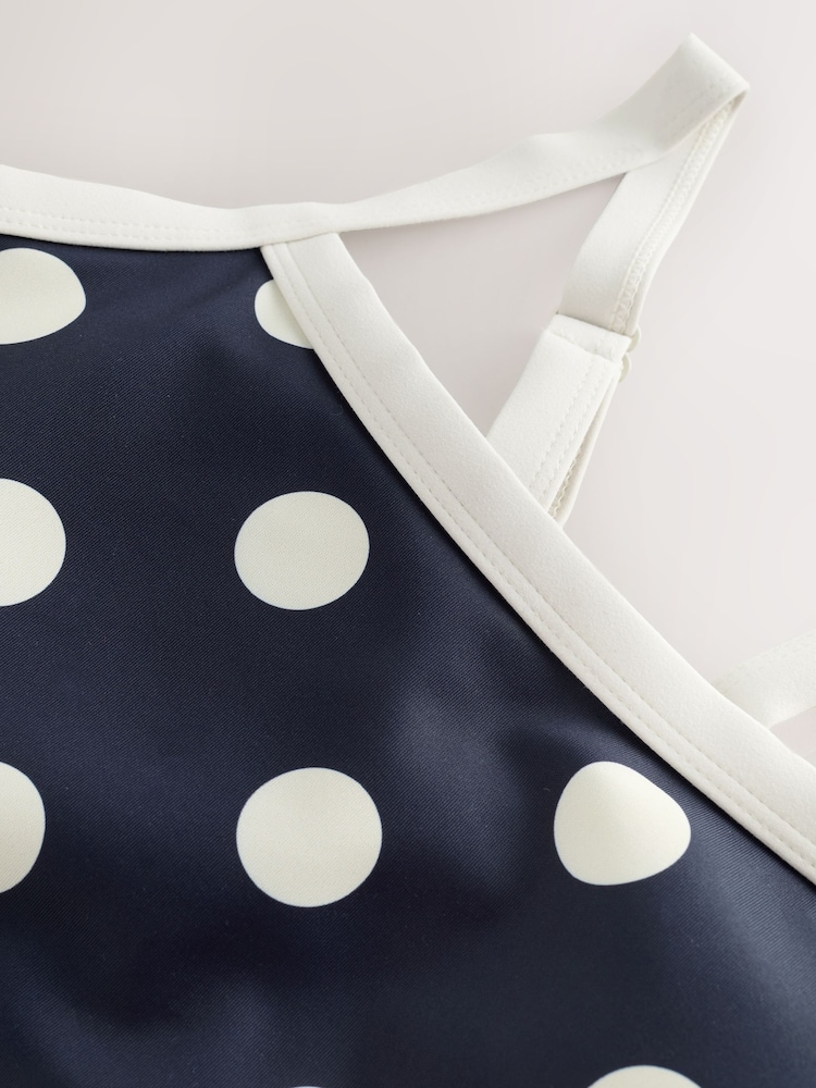 Navy Polka Dot Active Balance Sports Bra - Image 9 of 9