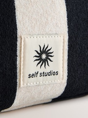 self. Balck/White Stripe Towelling Pouch - Image 4 of 5