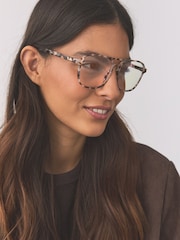 Tortoiseshell Brown Blue Light Glass - Image 1 of 6