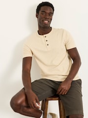 FatFace Natural Short Sleeve Woodside Henley - Image 1 of 6