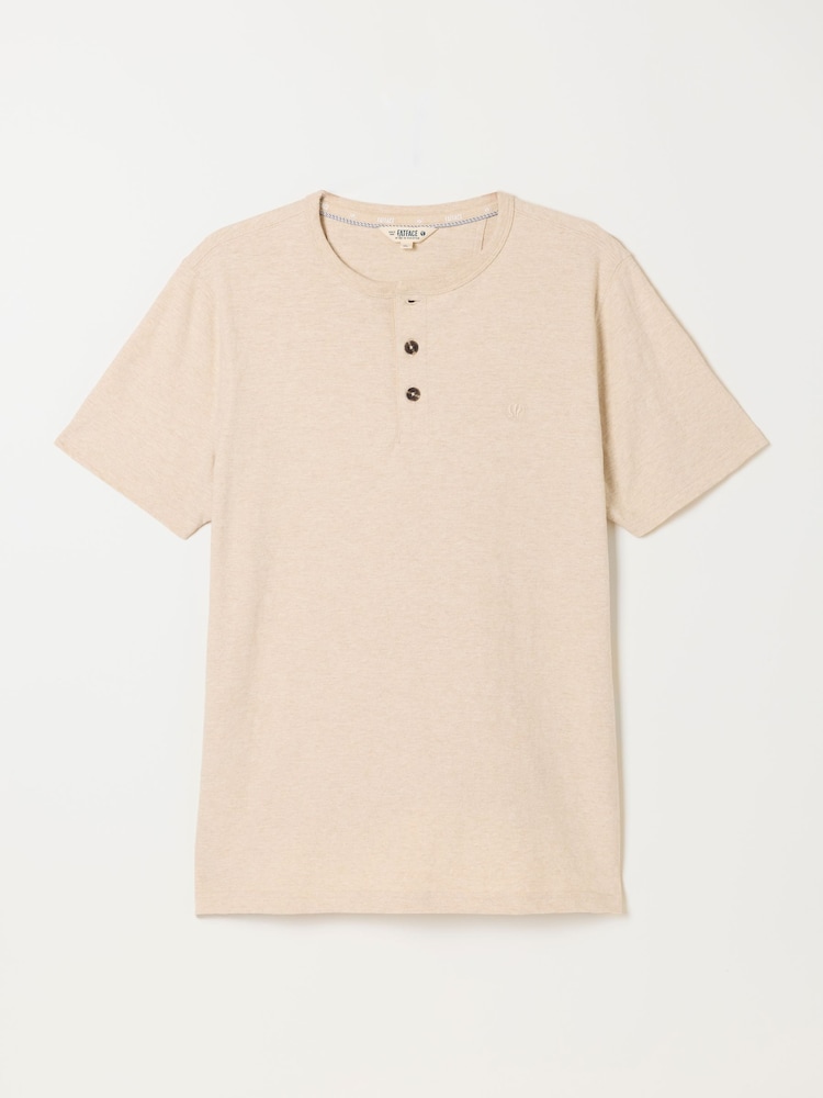 FatFace Natural Short Sleeve Woodside Henley - Image 6 of 6