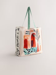 Marrakesh Print Cotton Shopper Bag - Image 2 of 5