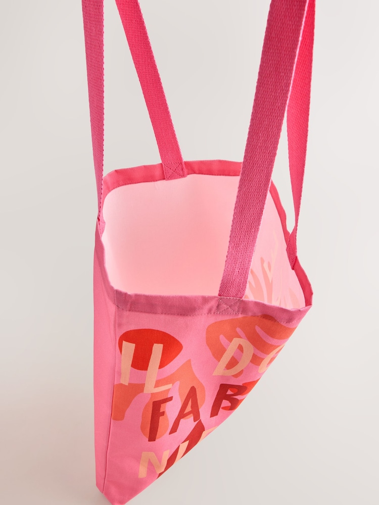 Pink 100% Cotton Shopper Bag - Image 8 of 8