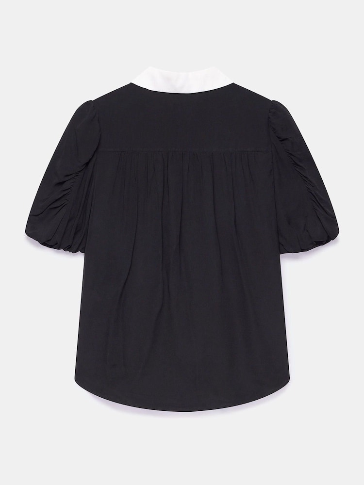 Mint Velvet Black Contrast Collar Shirt - Image 8 of 8 Mint Velvet Black Contrast Collar Shirt - Image 8 of 8