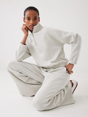 Mint Velvet White Zip Detail Sweattop - Image 4 of 7