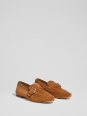 LK Bennett Suede Oloid Buckle Loafers - Imagem 2 de 4