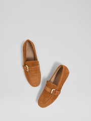 LK Bennett Suede Oloid Buckle Loafers - Imagem 3 de 4