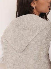 Mint Velvet Grey Sleeveless Scarf Detail Knit Jumper - Image 6 of 8