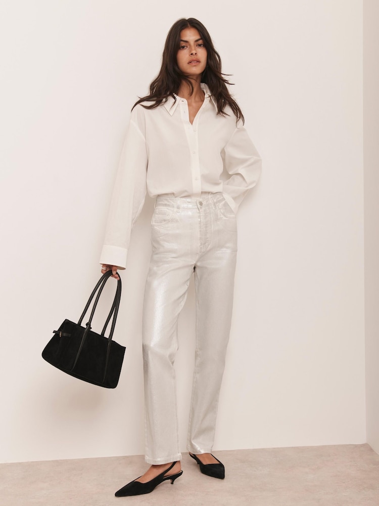 Mint Velvet Silver Slim Leg Jeans - Image 1 of 8