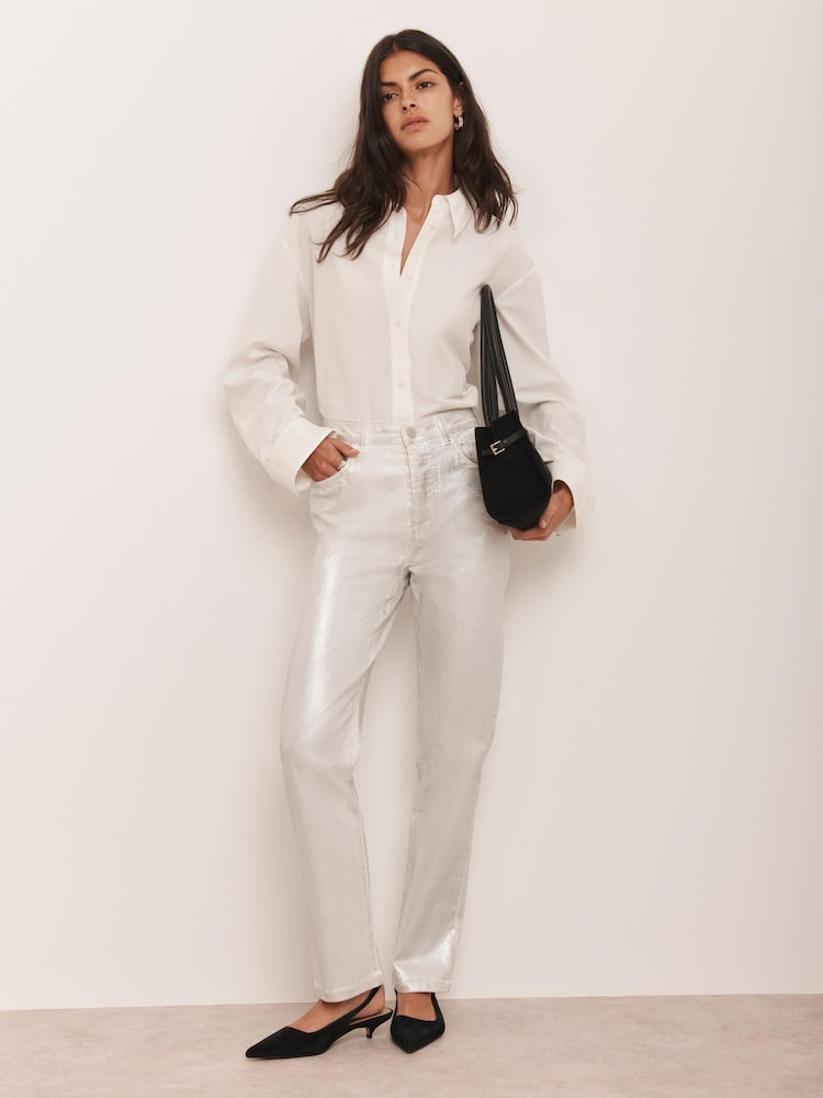 Mint Velvet Silver Slim Leg Jeans - Image 2 of 8