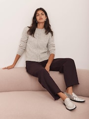 Mint Velvet Grey Wool Blend Button Cardigan - Image 5 of 8