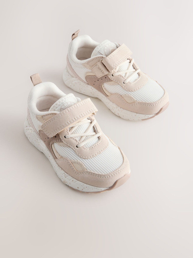 Neutral Wide Fit (G) Elastic Lace Touch Fasten Trainers - Image 1 of 5