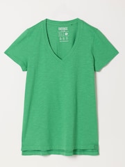 FatFace Demi Green V Neck T Shirt - Image 5 of 5