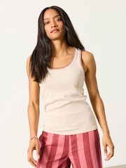 بيج فاتح - FatFace Stitch Detail Ribbed Vest - Image 2 of 7