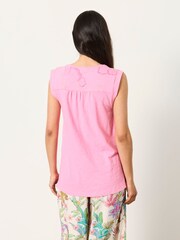 Rosa - FatFace Embroidered Sleeveless Tank Top - Bild 2 von 5