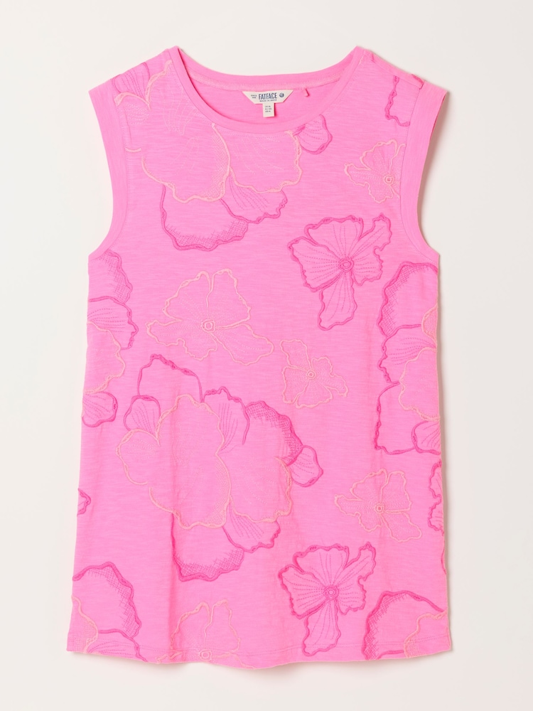 Rosa - FatFace Embroidered Sleeveless Tank Top - Bild 5 von 5 Rosa - FatFace Embroidered Sleeveless Tank Top - Bild 5 von 5