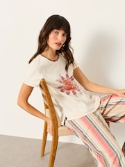 FatFace Natalie Ivory MCS Graphic T Shirt - Image 3 of 7