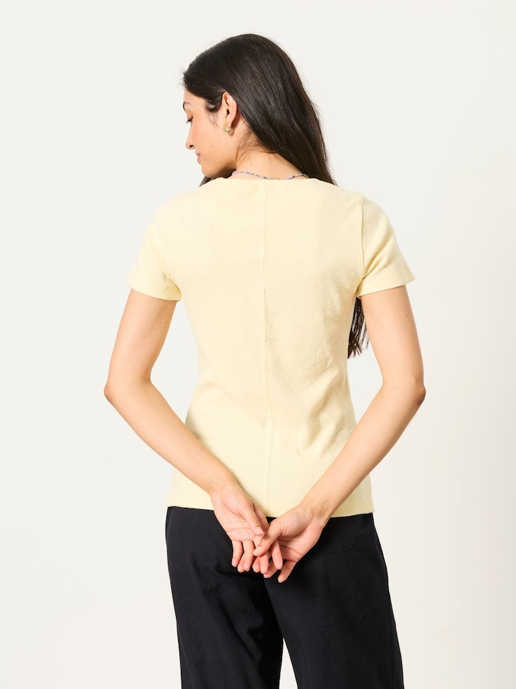 FatFace Celia Yellow Short Sleeve T-Shirt - Image 2 of 6 FatFace Celia Yellow Short Sleeve T-Shirt - Image 2 of 6