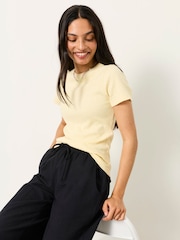 FatFace Celia Yellow Short Sleeve T-Shirt - Image 4 of 6