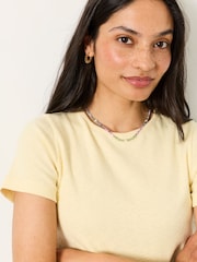 FatFace Celia Yellow Short Sleeve T-Shirt - Image 5 of 6